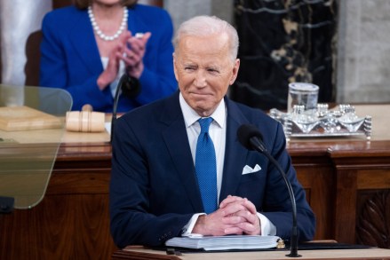 US President Joe Biden delivers his first State of the Union address to lawmakers at the United States Capitol in Washington, DC, United States USA, March 01, 2022. The State of the Union address in Washington DC, USA - March 01, 2022